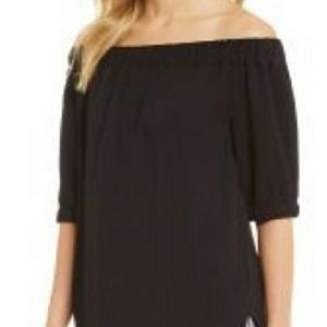 Michael Michael Kors Black Off-Shoulder Top L NWT